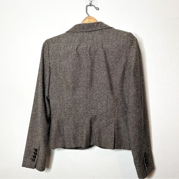 Ann Taylor LOFT Neutral‎ Wool Blend Tweed Business Casual Blazer Jacket 4 - Picture 6 of 7